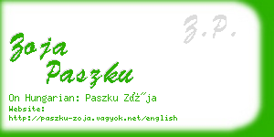 zoja paszku business card